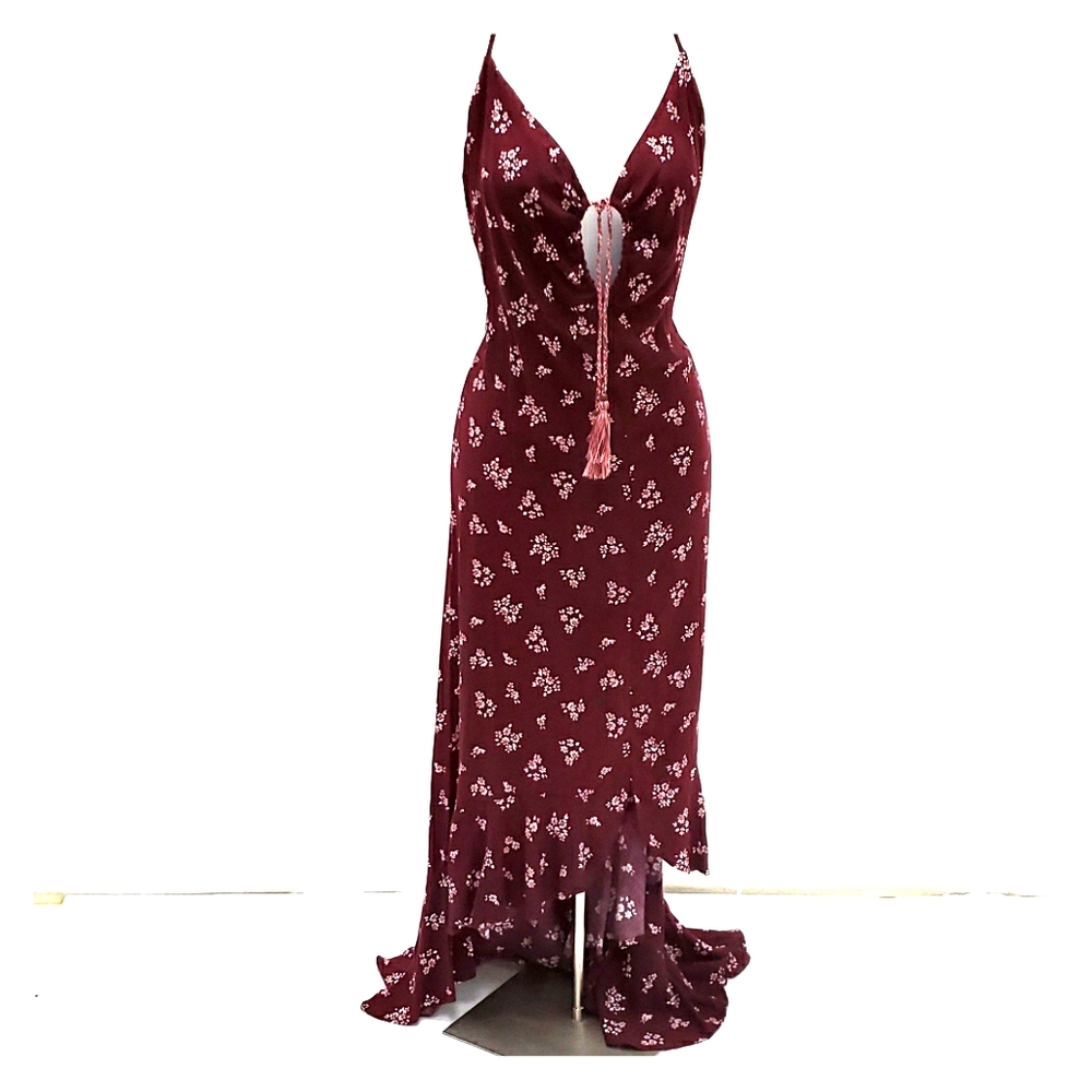 Maxi purple floral dress